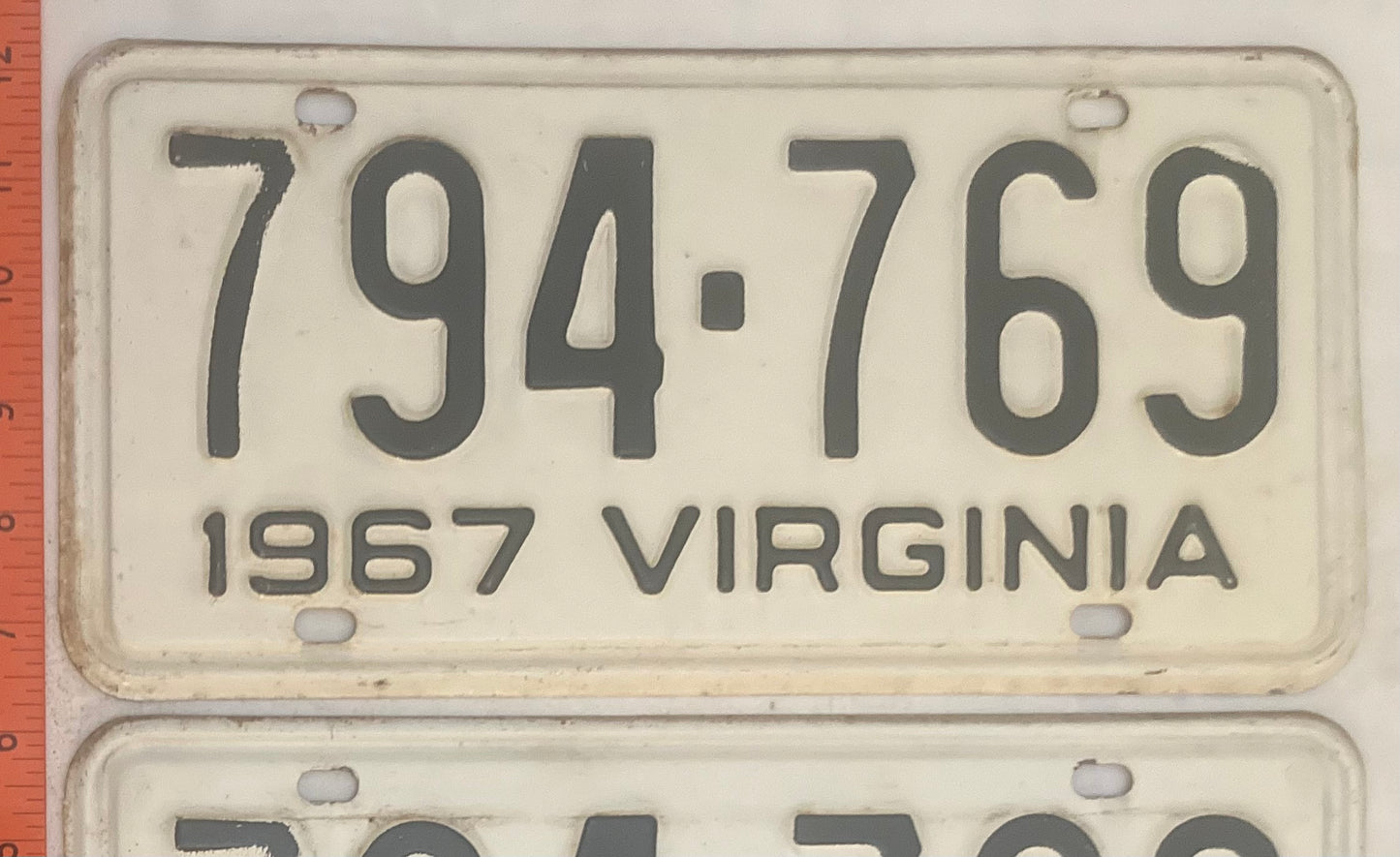 1967 Virginia #794-769 Passenger License Plate (Pair)