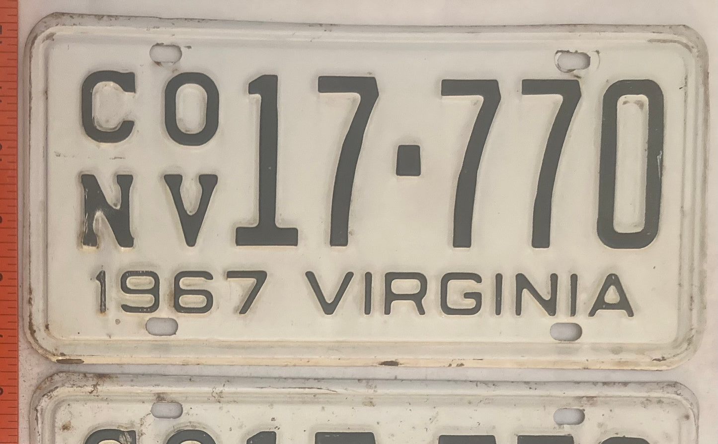 1967 Virginia #CO/NV 17-770 Passenger License Plate (Pair)