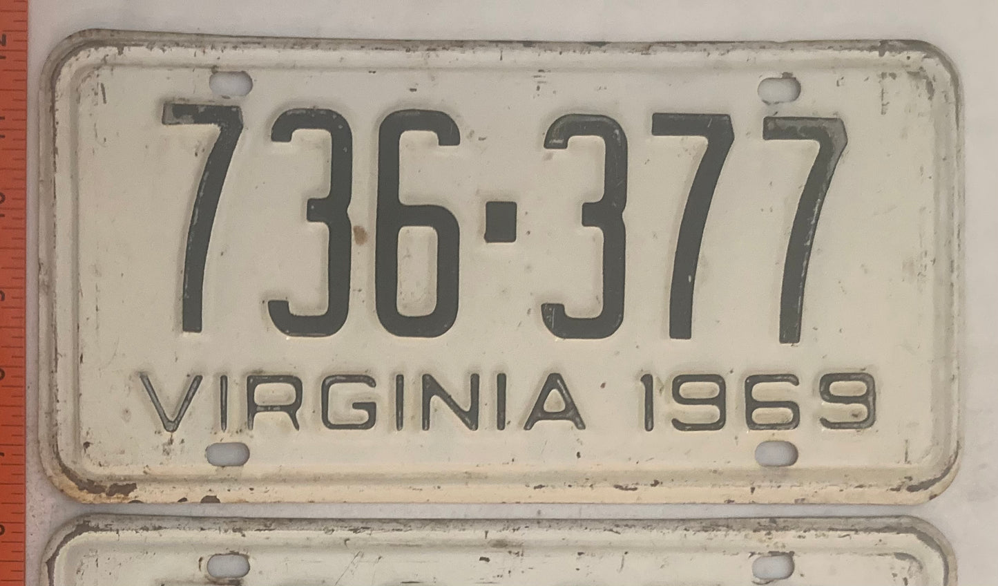 1969 Virginia #736-377 Passenger License Plate (Pair)
