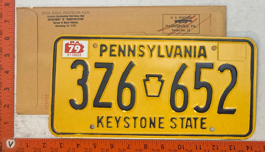 1979 Pennsylvania #3Z6 652 Passenger License Plate