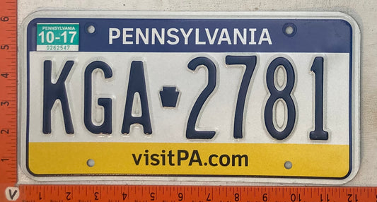2017 Pennsylvania #KGA 2781 Passenger License Plate