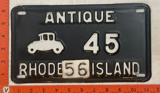 1956 Rhode Island #45 Antique Auto License Plate