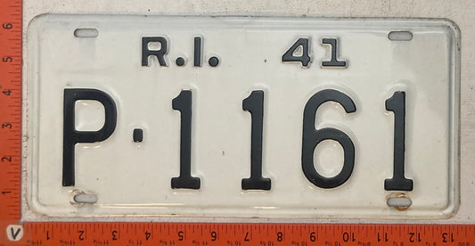 1941 Rhode Island #P-1161 Passenger License Plate