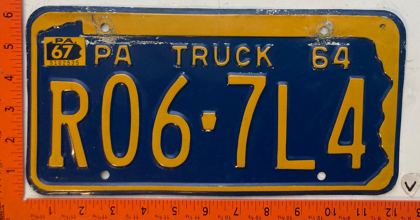 1967 Pennsylvania #R06-7L4 Truck License Plate