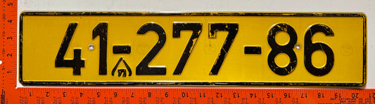 undated Israel #41-277-86 Passenger License Plate
