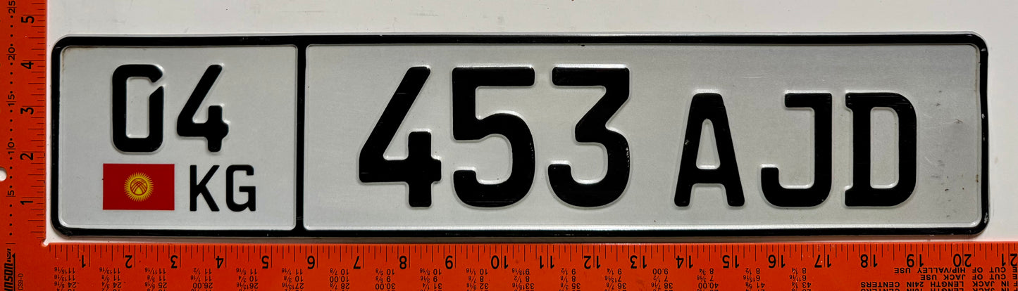 2016 series Kyrgyzstan #453 AJD Passenger License Plate