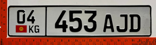 2016 series Kyrgyzstan #453 AJD Passenger License Plate