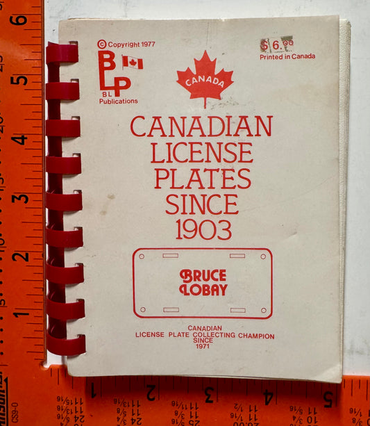 Canadian License Plates since 1903 book