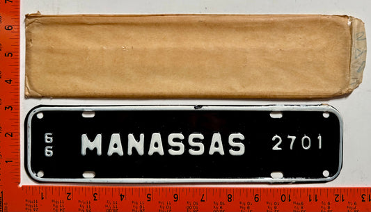 1966 Manassas, Virginia #2701 License Plate