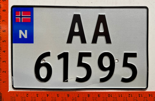 2012 series Norway #AA/61595 Passenger License Plate