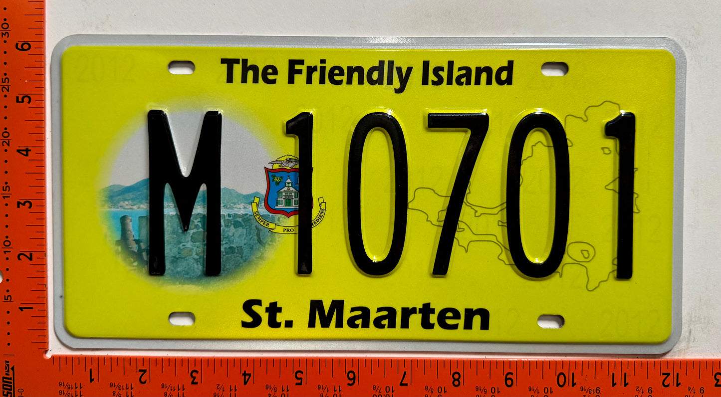 2012-2013 St Maarten #M 10701 Passenger License Plate