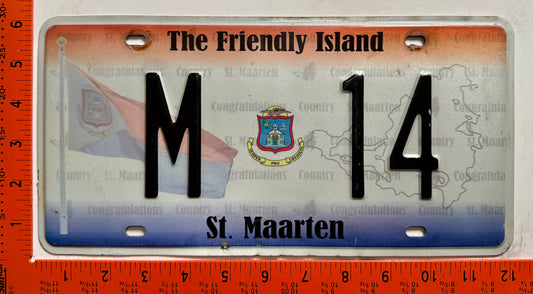 2011 St Maarten #M 14 Passenger License Plate