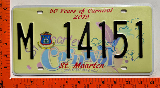 2019 St Maarten #M 14151 Passenger License Plate