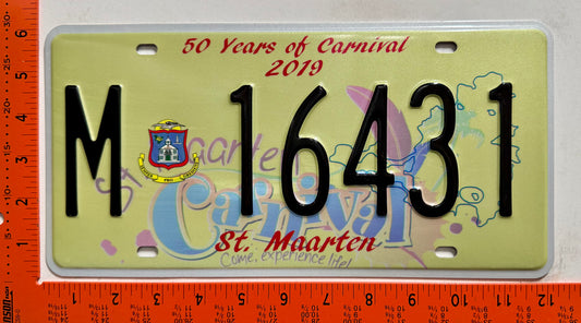 2019 St Maarten #M 16431 Passenger License Plate