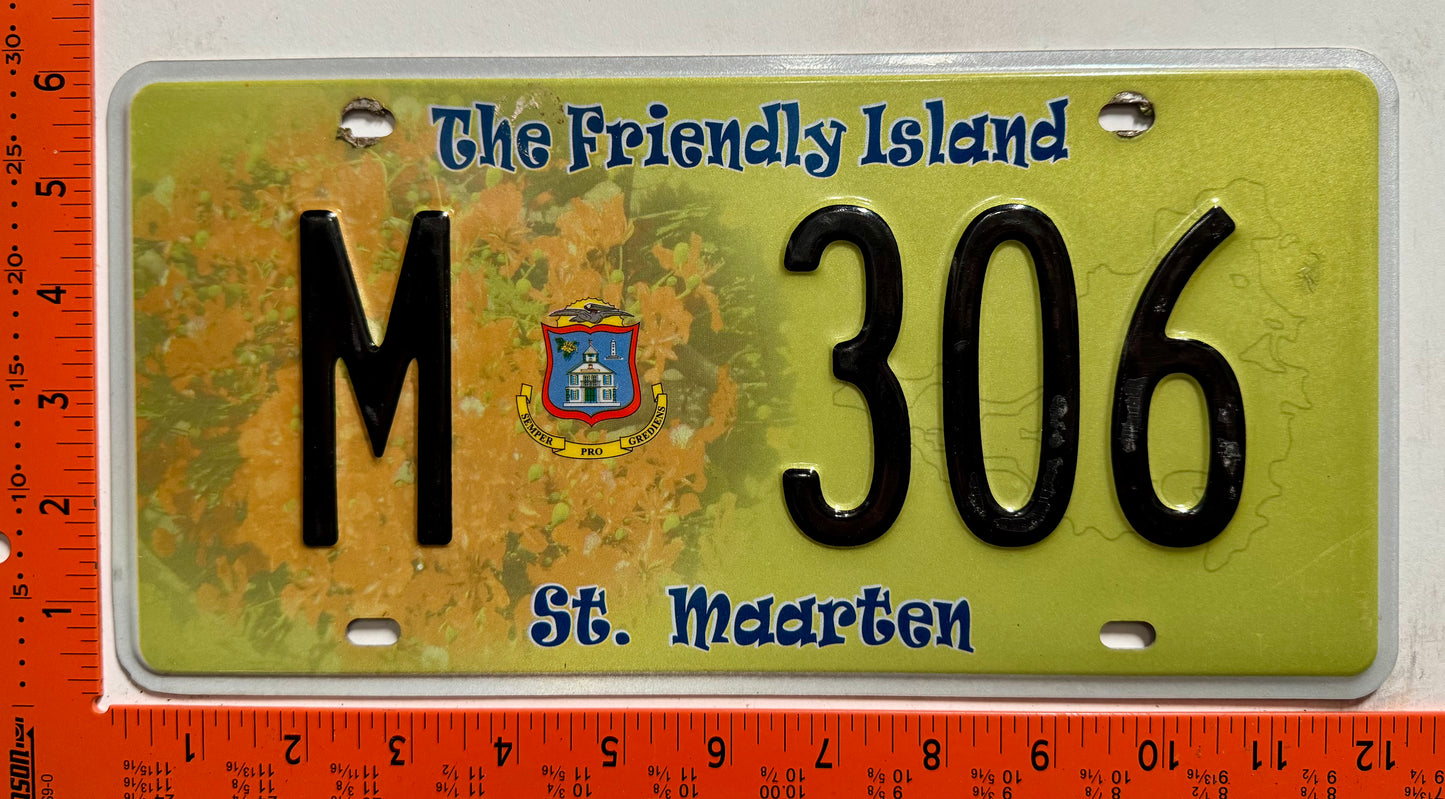 2009 St Maarten #M 306 Passenger License Plate
