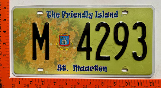 2009 St Maarten #M 4293 Passenger License Plate