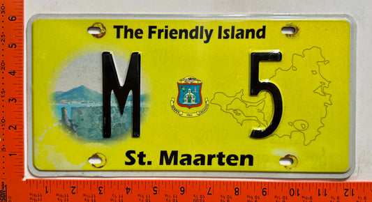 2012-2013 St Maarten #M 5 Passenger License Plate