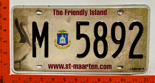 2007 St Maarten #M 5892 Passenger License Plate