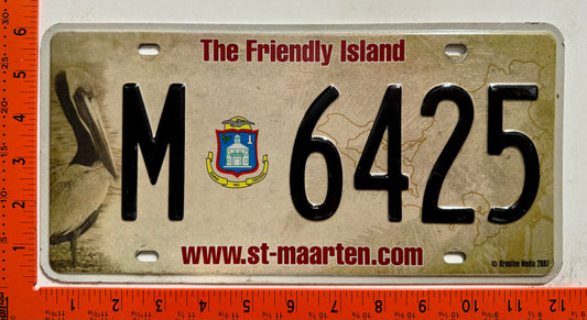2007 St Maarten #M 6425 Passenger License Plate
