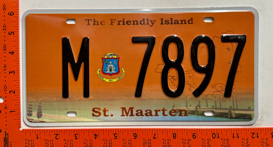 2015 St Maarten #M 7897 Passenger License Plate