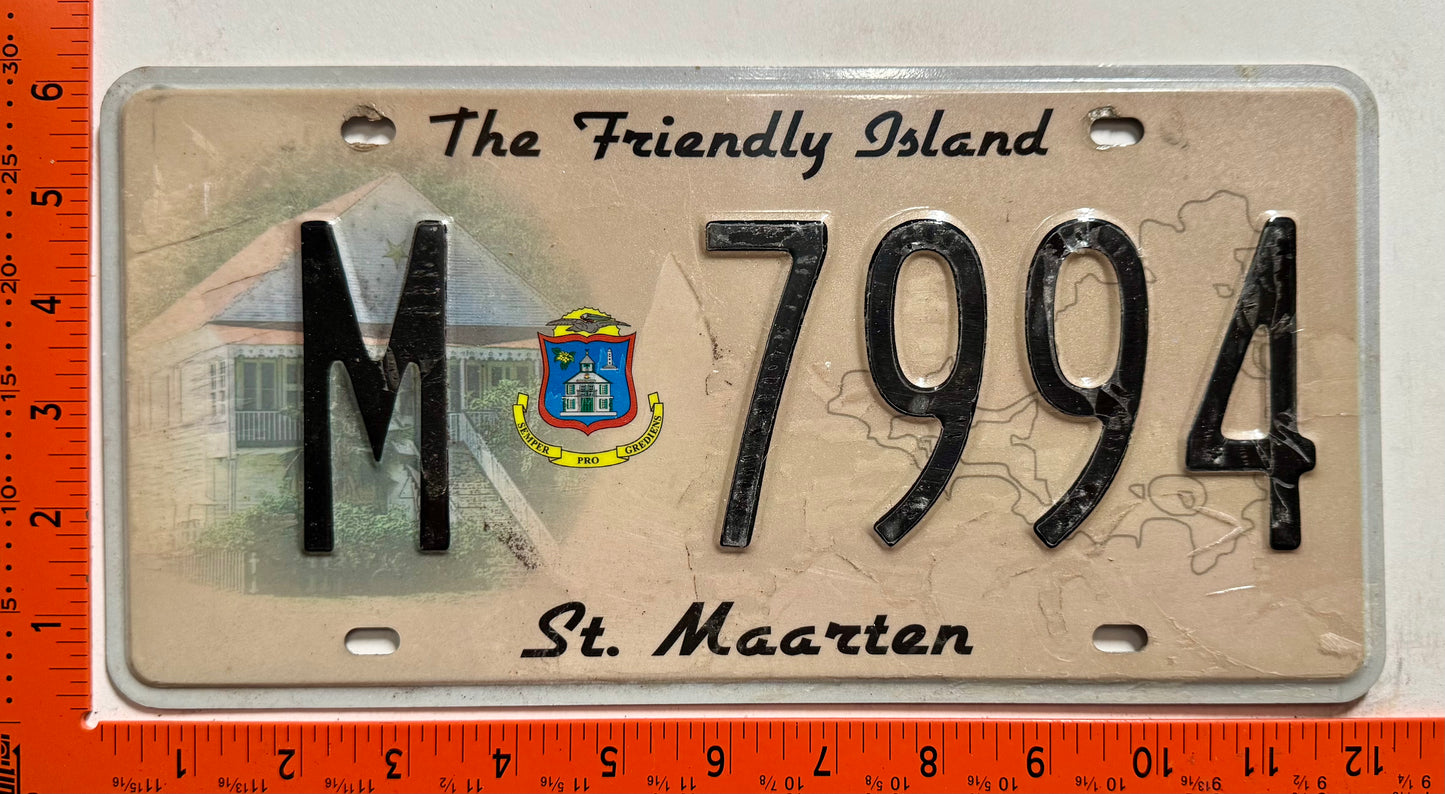 2010 St Maarten #M 7994 Passenger License Plate