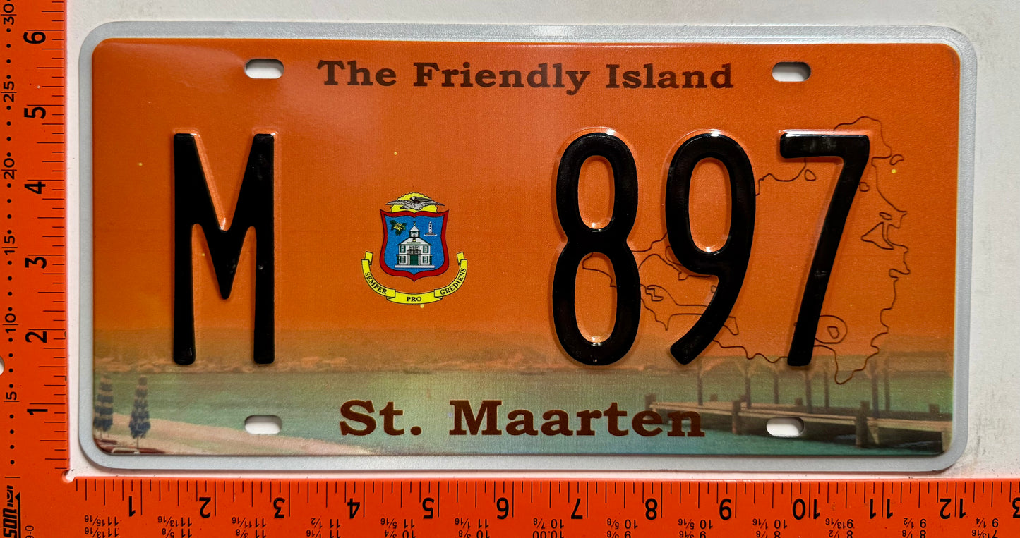 2015 St Maarten #M 897 Passenger License Plate