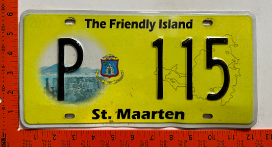2012-2013 St Maarten #P 115 Passenger License Plate