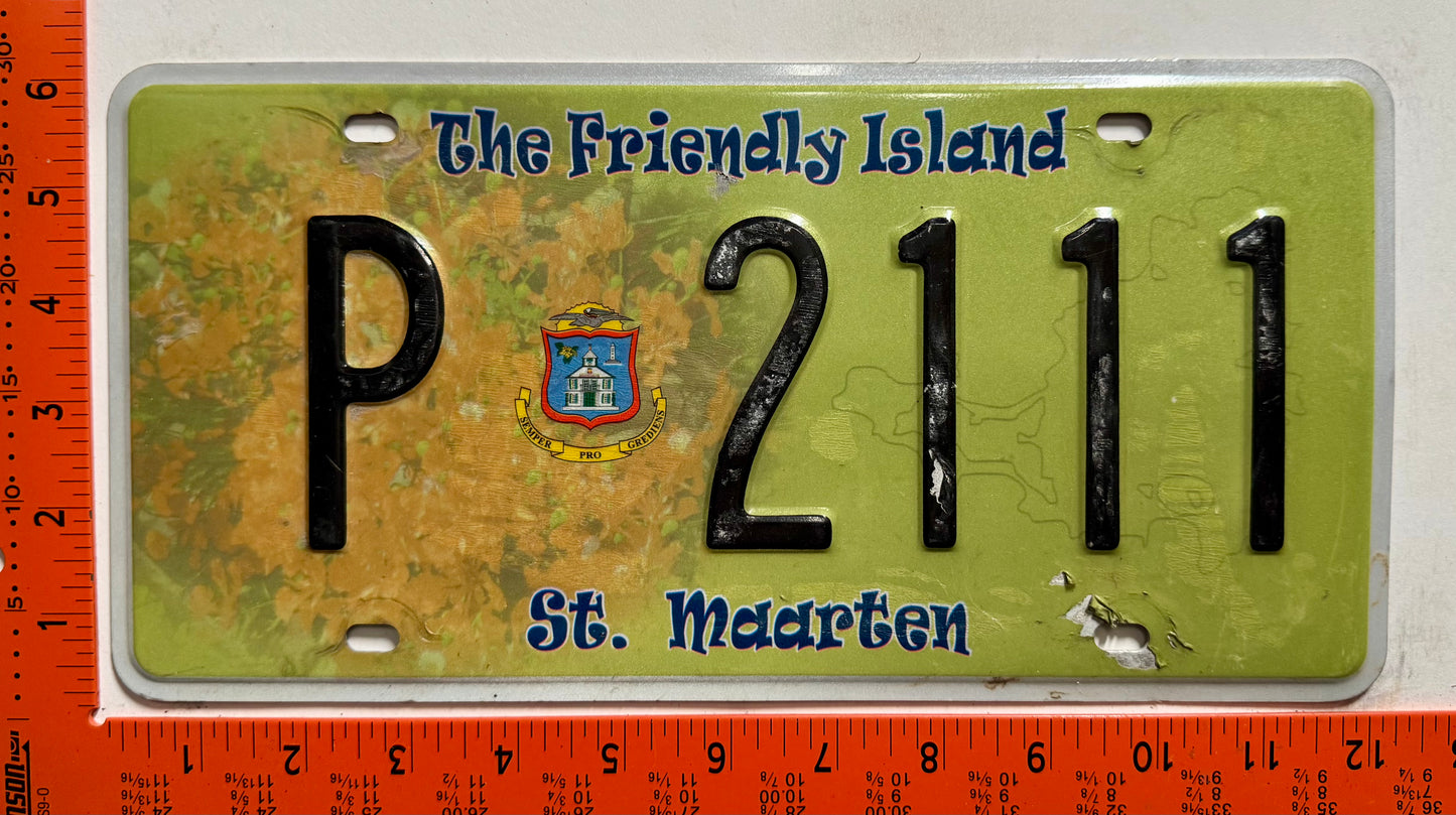 2009 St Maarten #P 2111 Passenger License Plate