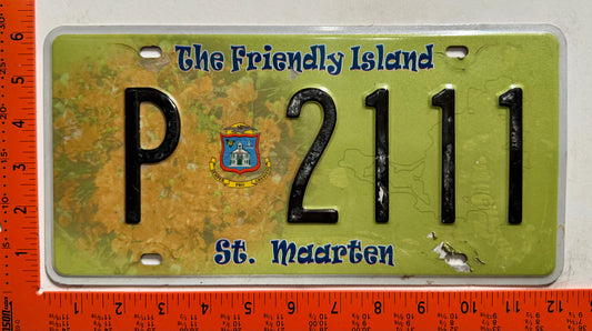 2009 St Maarten #P 2111 Passenger License Plate