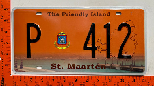 2015 St Maarten #P 412 Passenger License Plate