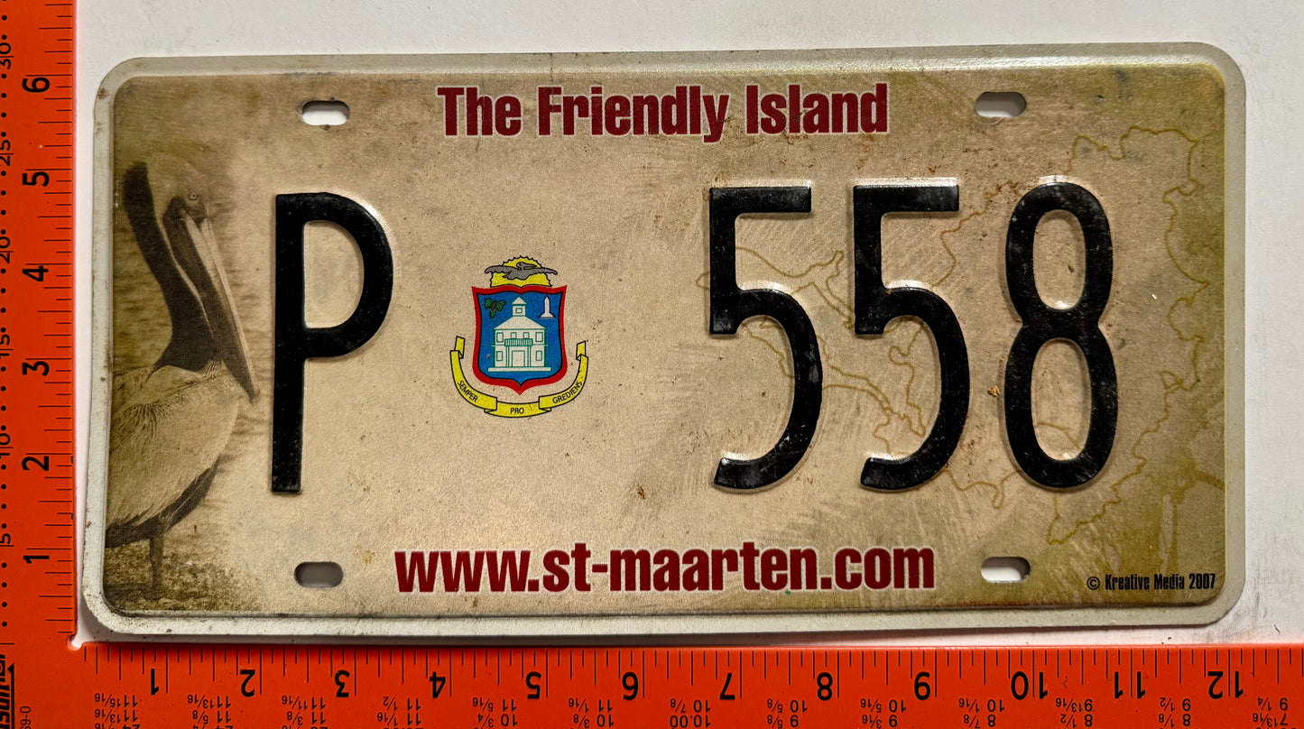 2007 St Maarten #P 558 Passenger License Plate