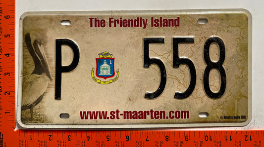 2007 St Maarten #P 558 Passenger License Plate