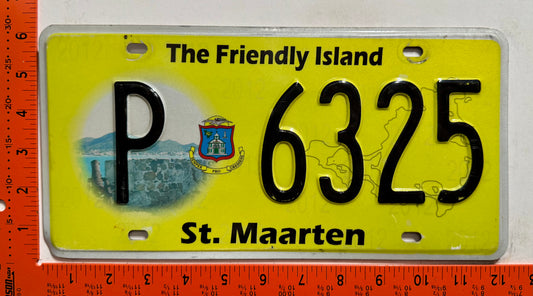 2012-2013 St Maarten #P 6325 Passenger License Plate