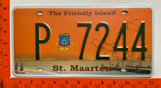 2015 St Maarten #P 7244 Passenger License Plate