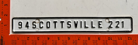 1994 Scottsville, Albemarle County, Virginia #221 Passenger License Plate