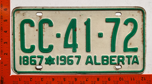 1967 Alberta #CC-41-72 Passenger License Plate