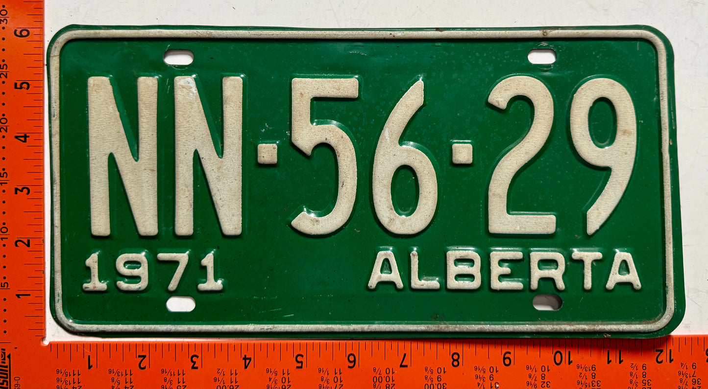 1971 Alberta #NN-56-29 Passenger License Plate