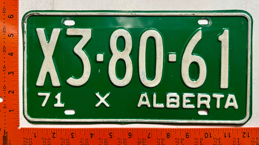 1971 Alberta #X3-80-61 Restricted License Plate