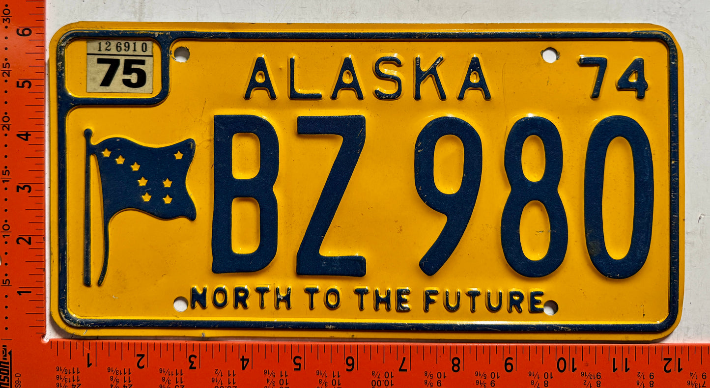 1975 Alaska #BZ980 Passenger License Plate