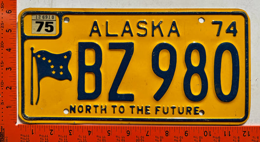 1975 Alaska #BZ980 Passenger License Plate