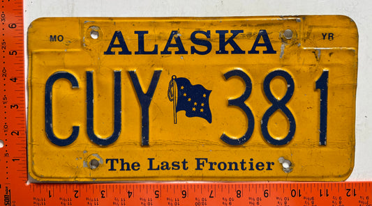 undated Alaska #CUY 381 Passenger License Plate (Crafter)