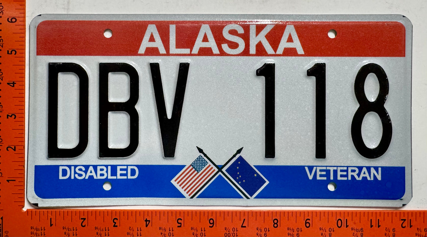 undated Alaska #DBV 118 Disabled Veteran License Plate