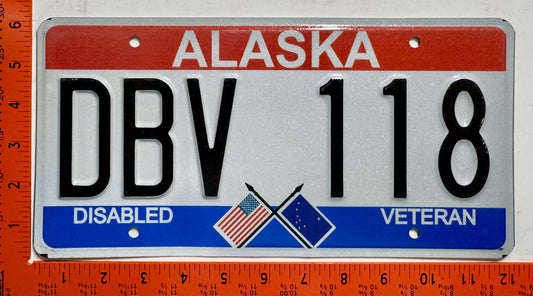 undated Alaska #DBV 118 Disabled Veteran License Plate