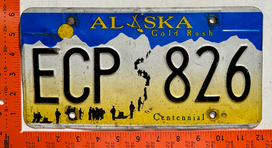 undated Alaska #ECP 826 Passenger License Plate (Crafter)