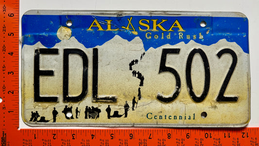 undated Alaska #EDL 502 Passenger License Plate (Crafter)