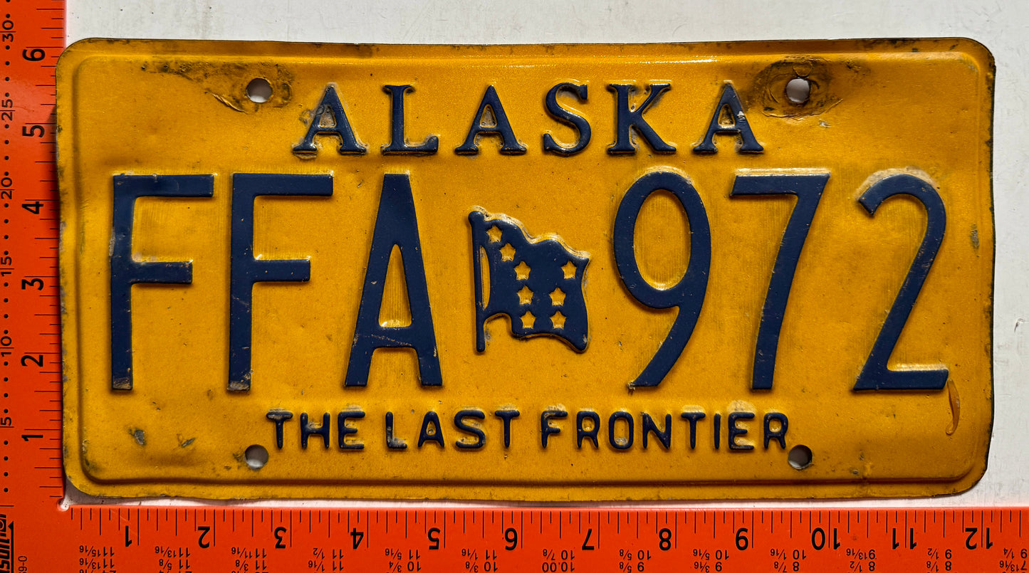 undated Alaska #FFA 972 Passenger License Plate (Crafter)
