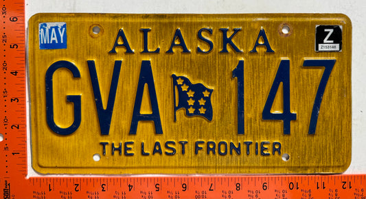 undated Alaska #GVA 147 Passenger License Plate (Crafter)