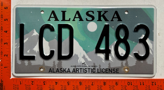 undated Alaska #LCD 483 Artistic License License Plate