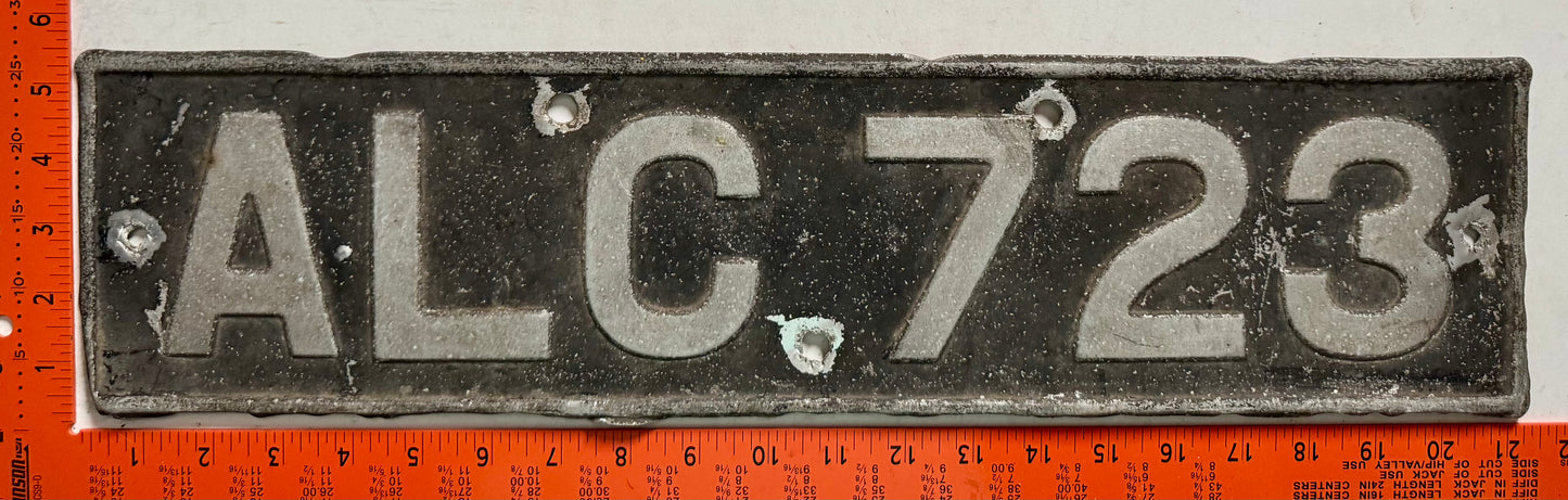 undated Alderney #ALC 723 Passenger License Plate