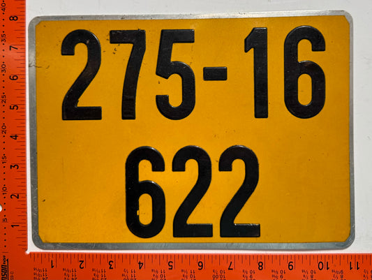 undated Algeria #275-16/622 Passenger License Plate